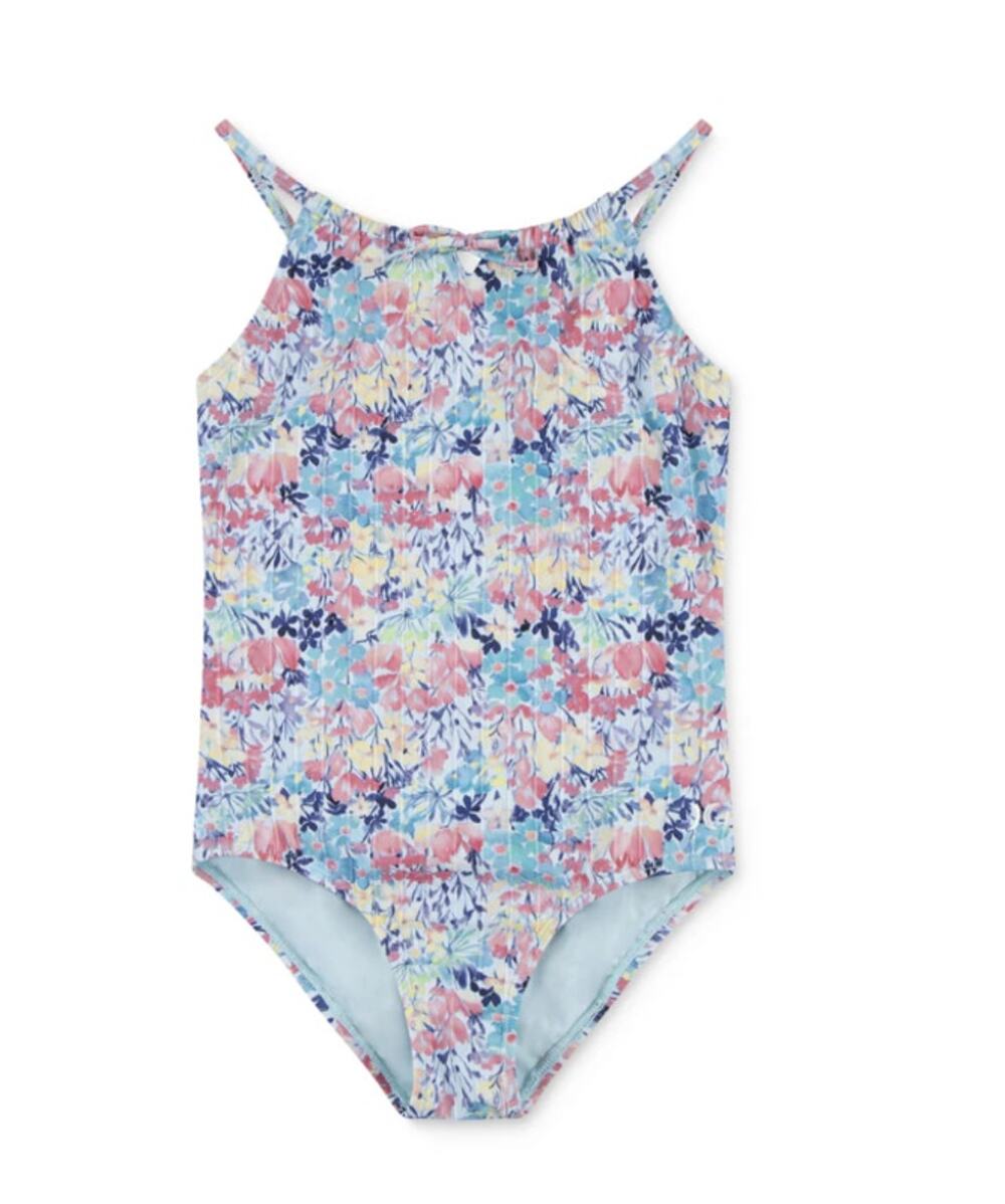 HURLEY Girls' Floral UPF Protection One Piece Swimsuit Size 14 Multicolor NWT